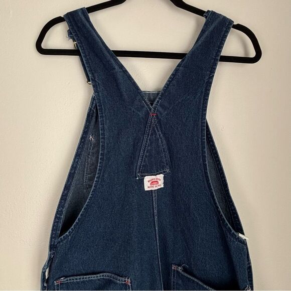 Vintage Round House Blue Denim Overalls Size 38  Unisex Normcore Farm Workwear - Picture 12 of 14